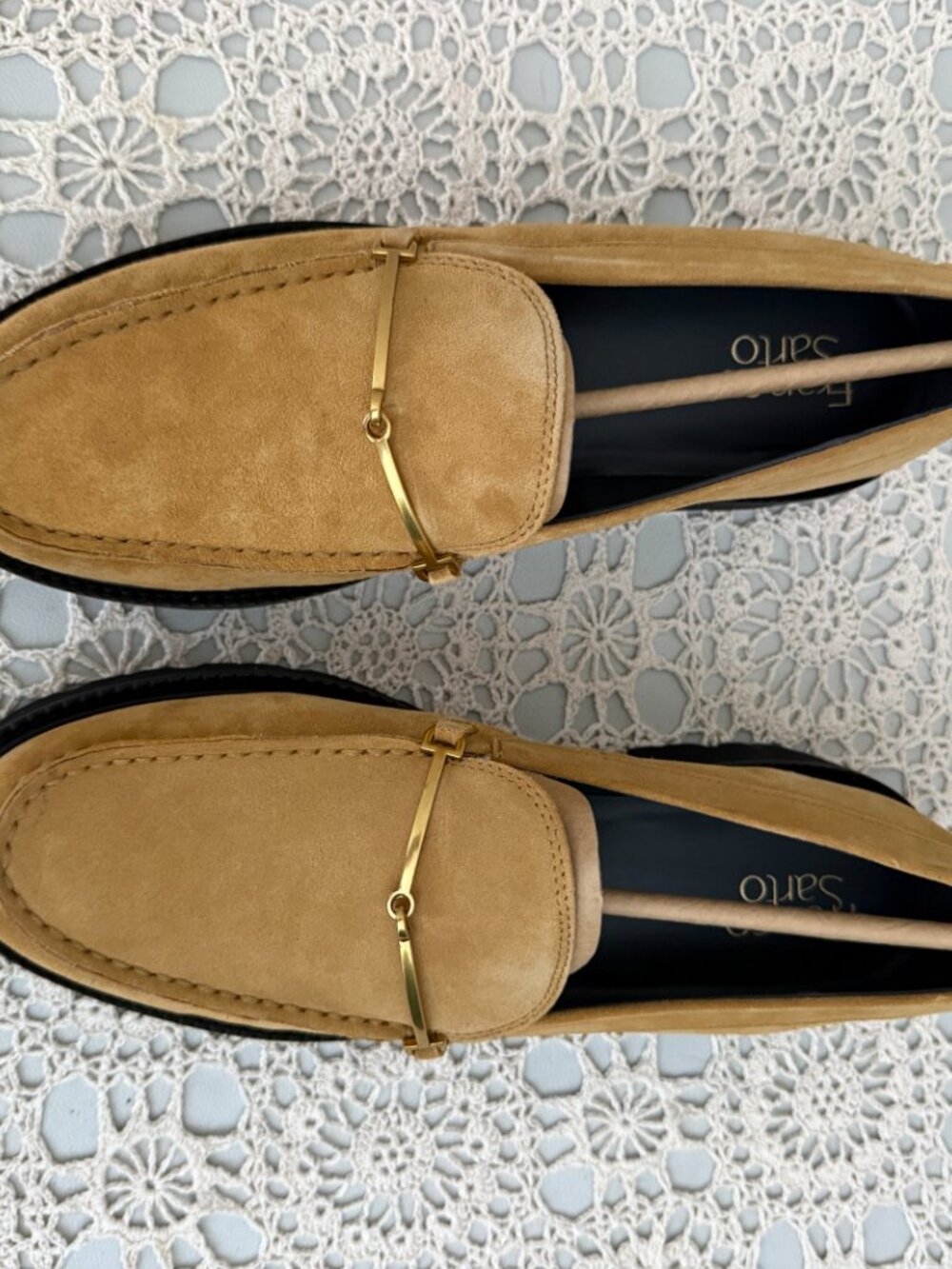 NWT Franco Sarto Senna Lug Sole Loafer Biscotti Brown Suede 10M - Picture 3 of 8
